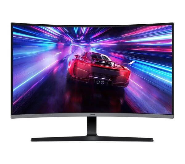 SAMSUNG LS32D396GAUXXU S39GD 32" CURVED VA LCD MONITOR 1080P 100Hz 4MS HDMI VGA displaying vibrant racing graphics.