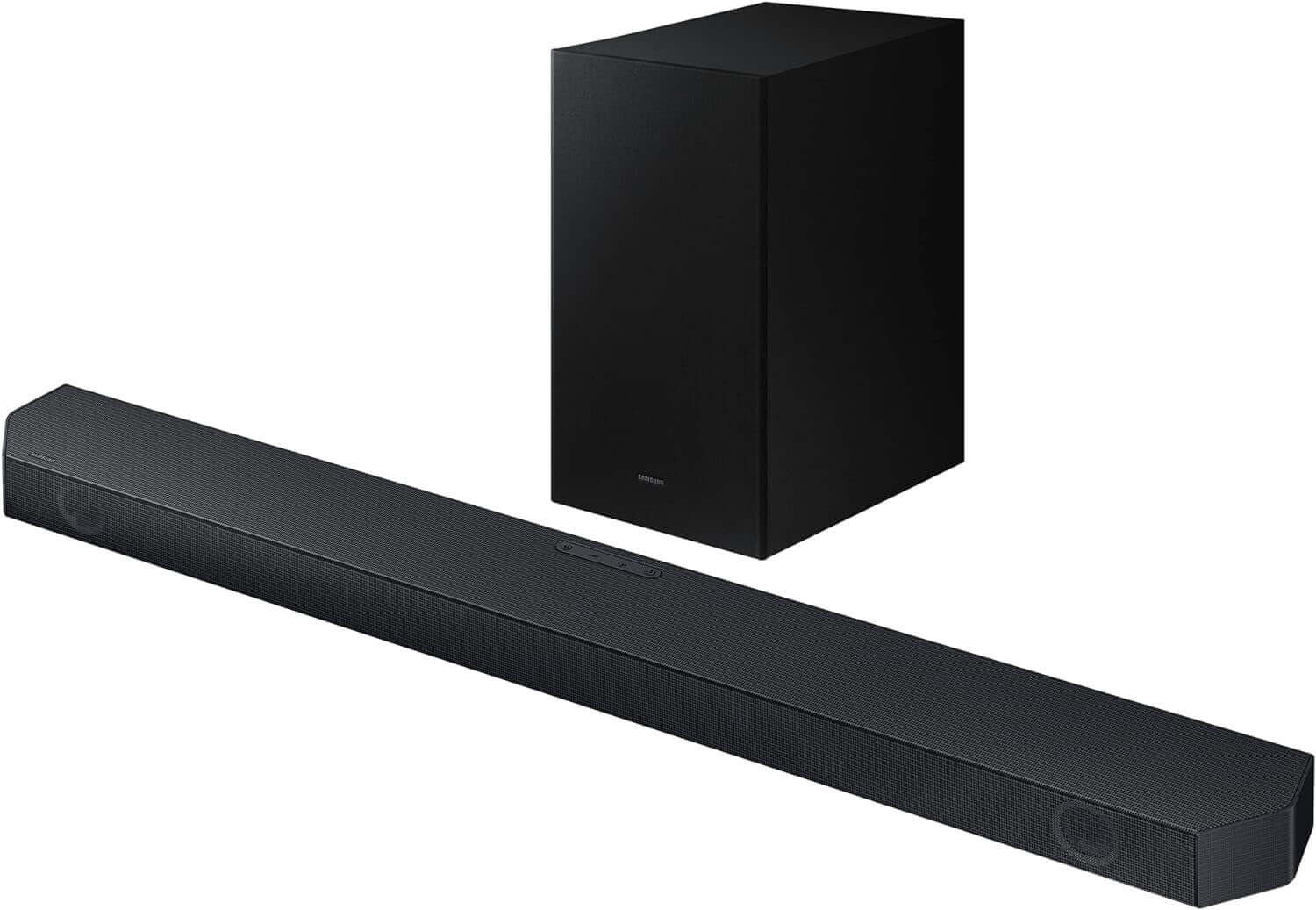 SAMSUNG HW-Q60C 3.1 WIRELESS 4K SOUNDBAR SUBWOOFER DOLBY ATMOS DTS Virtual:X NEW with sleek black design.