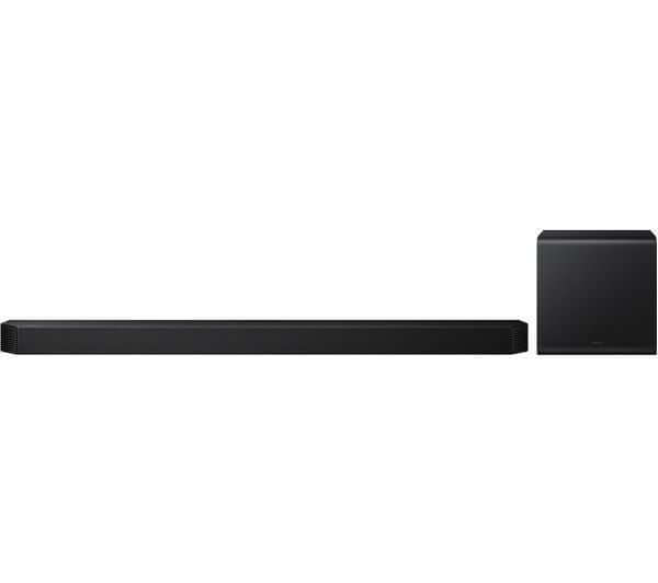 SAMSUNG HW-Q800F 5.1.2 WIRELESS SOUNDBAR SUBWOOFER DOLBY ATMOS AMAZON ALEXA NEW with black design.