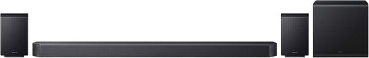 SAMSUNG HW-Q930F 9.1.4 WIRELESS 580W SOUNDBAR SUBWOOFER DOLBY ATMOS AMAZON ALEXA with wireless subwoofer and rear speakers.