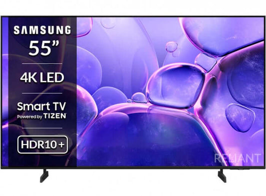 SAMSUNG 55" TV SMART LED 4K UHD ULTRA HD HDR10+ WIFI BLUETOOTH HDMI UE55U8020F with vibrant colors and TIZEN interface.