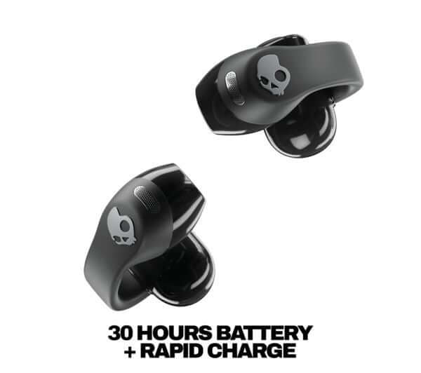 SKULLCANDY PUSH 720 OPEN EAR WIRELESS BLUETOOTH EARBUDS BLACK S4EOW-T034 NEW with 30 hours battery and rapid charge.