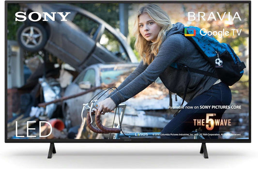 SONY BRAVIA 43" Smart 4K Ultra HD TV showcasing a scene from 'The 5th Wave' with vibrant LED display.