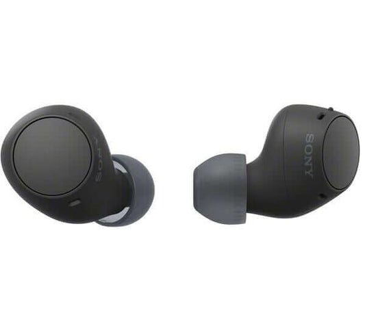 SONY HEADPHONES TRUE WIRELESS BLUETOOTH 5.3 IN EAR EARBUDS IPX4 BLACK WF-C510 angled view of earbuds.