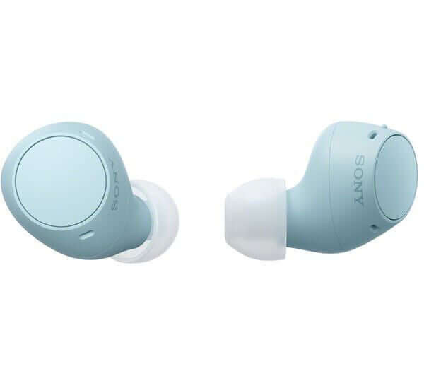 SONY HEADPHONES TRUE WIRELESS BLUETOOTH 5.3 IN EAR EARBUDS IPX4 BLUE WF-C510 in blue color side view