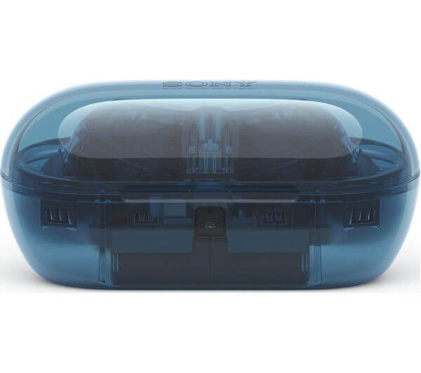 SONY WF-C710N HEADPHONES WIRELESS BLUETOOTH NOISE CANCELLING EARBUDS GLASS BLUE charging case