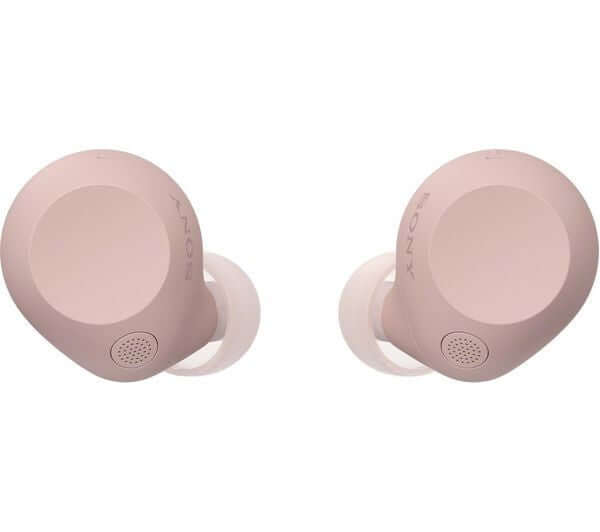 SONY WF-C710N HEADPHONES TRUE WIRELESS BLUETOOTH NOISE CANCELLING EARBUDS PINK in a close-up view.