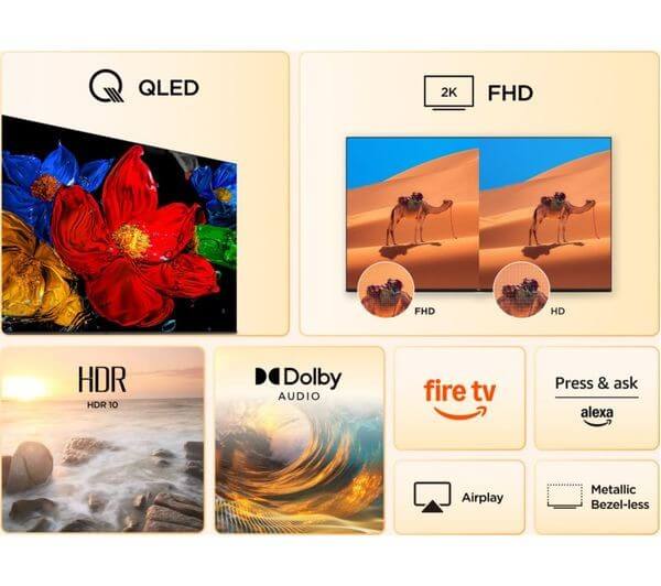 TCL SF560 40" QLED TV SMART FIRE TV FULL HD 1080P AMAZON ALEXA HDMI 40SF560-UK