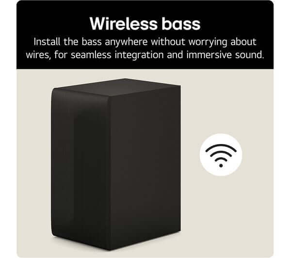 LG US70TR SOUNDBAR HOME CINEMA 5.1.1 WIRELESS SUBWOOFER DOLBY ATMOS wireless bass integration.