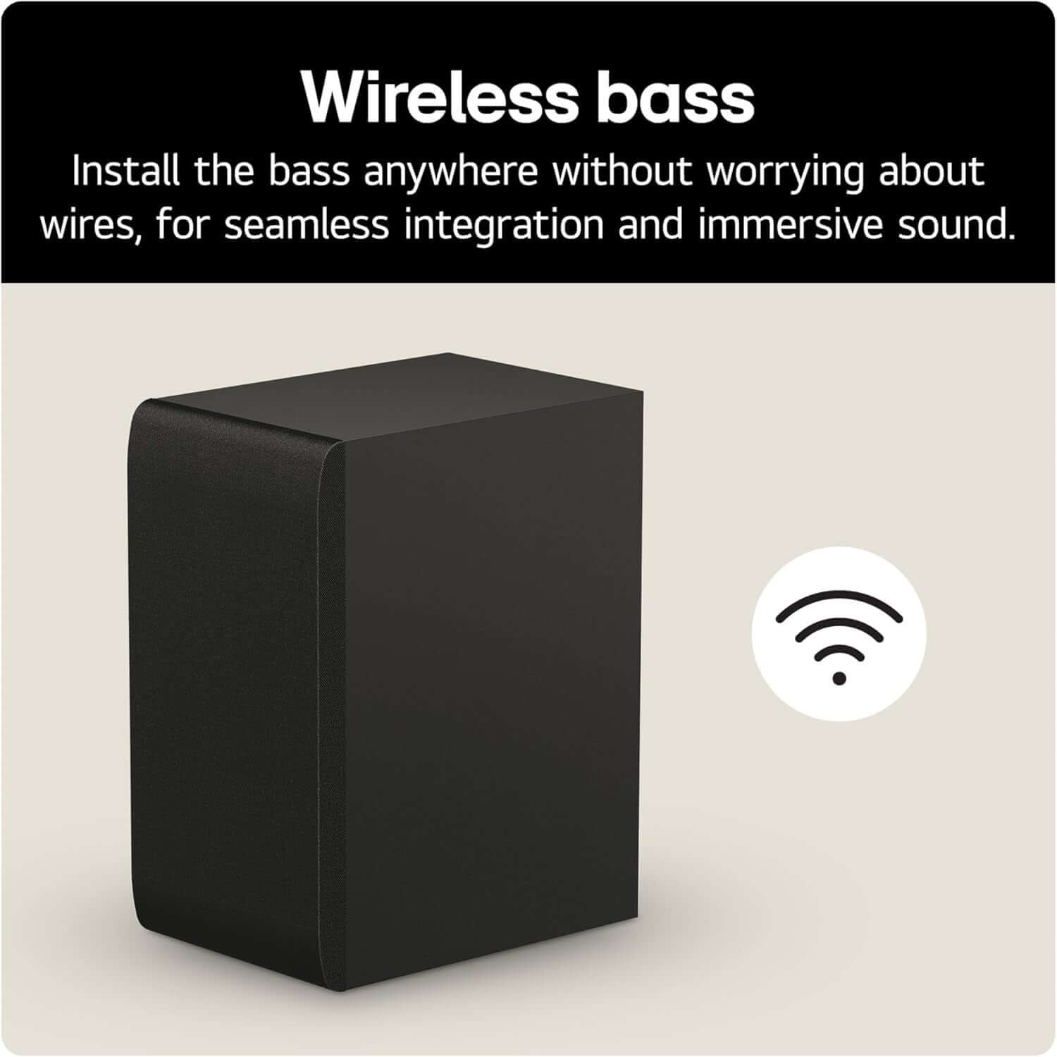 LG US40TR SOUNDBAR 4.1 400W WIRELESS SUBWOOFER BLUETOOTH HDMI AI SOUND PRO wireless bass unit for seamless audio integration.